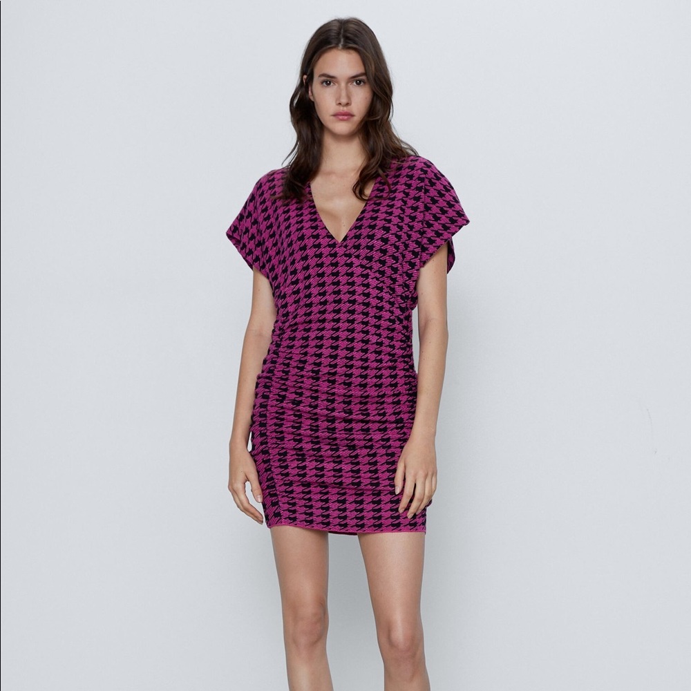 Zara Houndstooth Dress Size Small NWOT